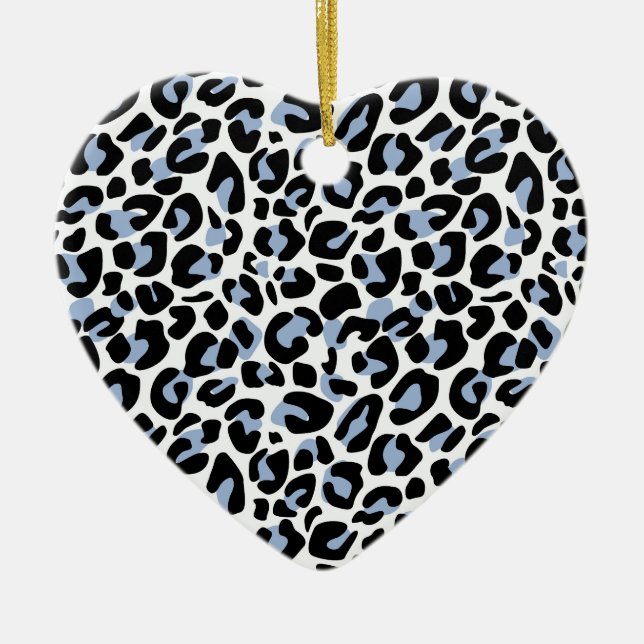 Blue Leopard Print Ornament (Front)