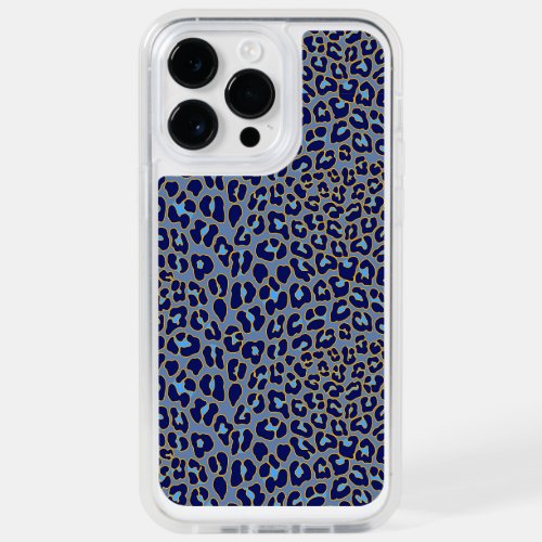 Blue leopard print  OtterBox iPhone 14 pro max case