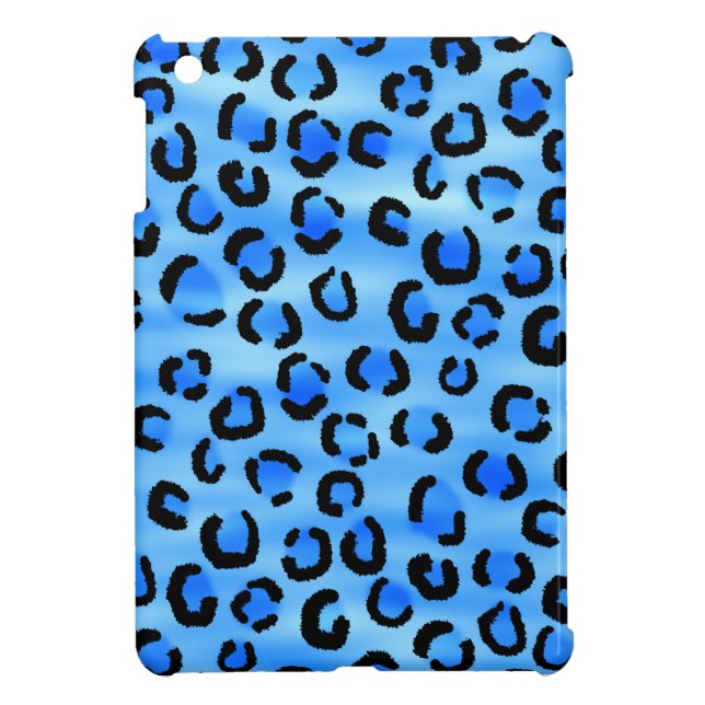 Blue Leopard Print Pattern. iPad Mini Case (Back)