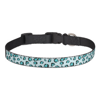 Blue Leopard Print Pattern Pet Collar
