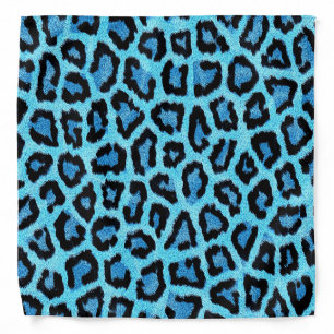 blue leopard print pattern - wild fun punk rock bandana