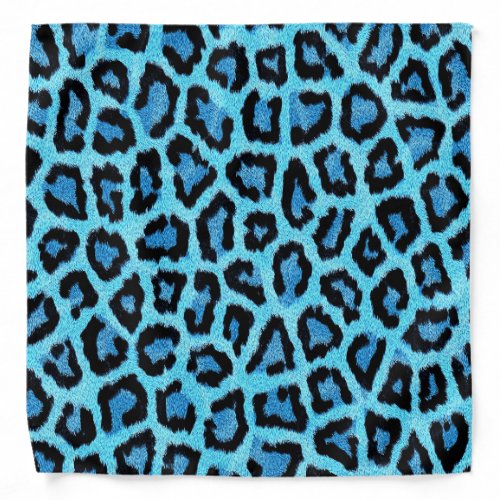 blue leopard print pattern _ wild fun punk rock bandana