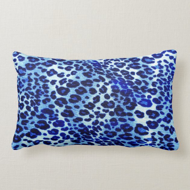 blue leopard pillow