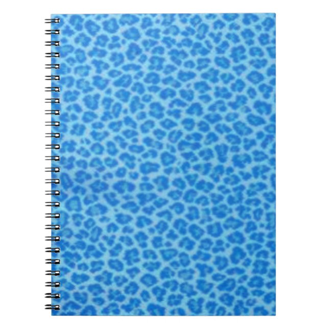 Blue Leopard Print Spiral Notebook (Front)