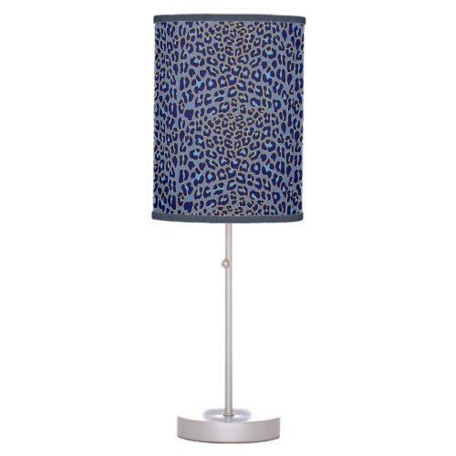 Blue leopard print  table lamp