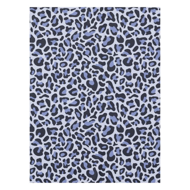 Blue Leopard Print Tablecloth (Front)
