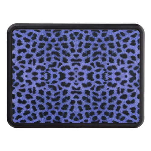 Blue Leopard Print Trailer Hitch Cover