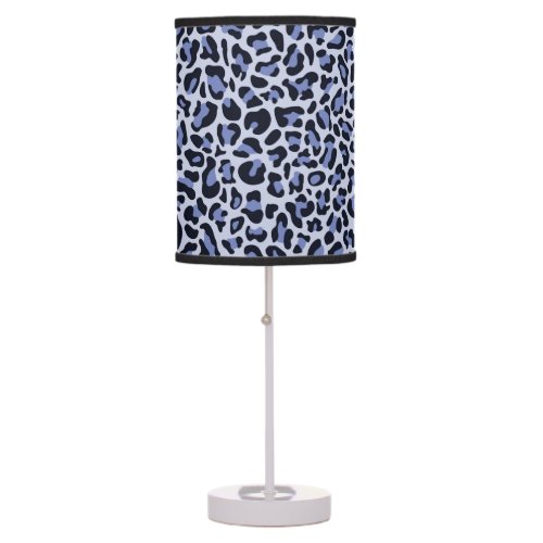 Blue Leopard Print Vintage Style Table Lamp