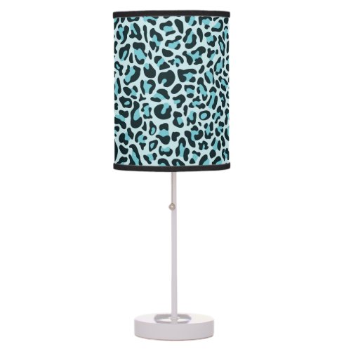 Blue Leopard Print Vintage Style Table Lamp