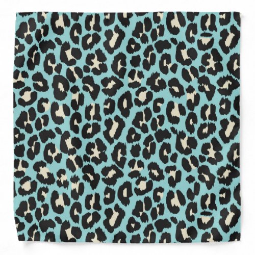 Blue Leopard Rosettes Pattern Bandana