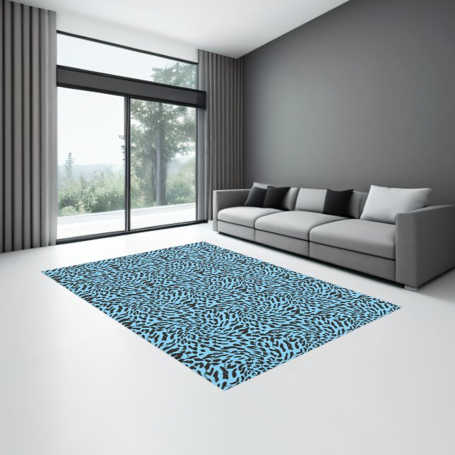 Blue Leopard Safari Print Rug (Insitu (Indoor 3))