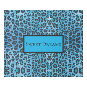 Blue Leopard Sweet Dreams Duvet Cover