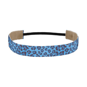 blue leopard texture pattern athletic headband
