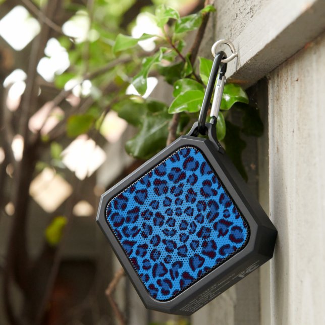 blue leopard texture pattern bluetooth speaker (Inisitu)