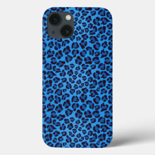 blue leopard texture pattern iPhone 13 case