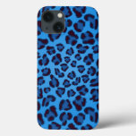 blue leopard texture pattern iPhone 13 case
