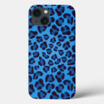 blue leopard texture pattern iPhone 13 case