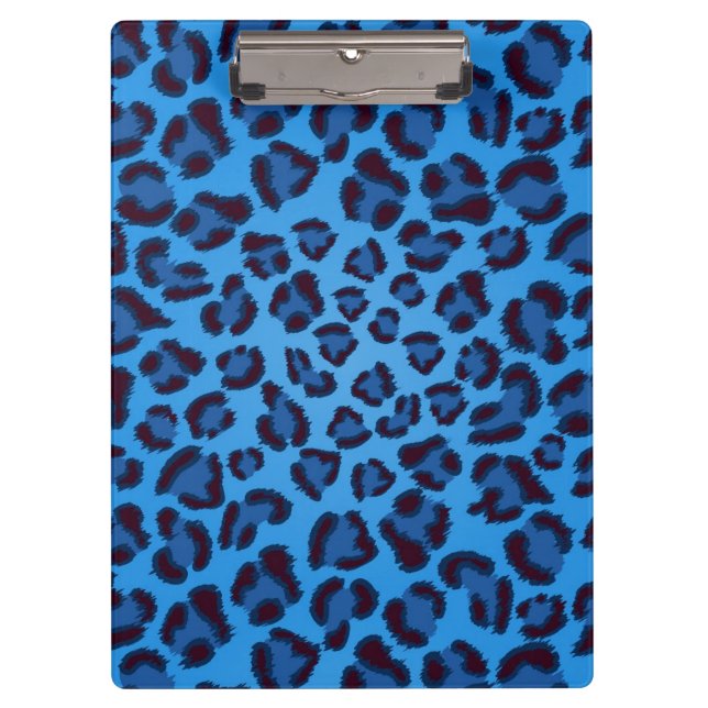 blue leopard texture pattern clipboard (Front)