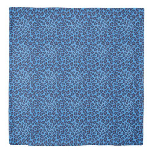 blue leopard texture pattern duvet cover