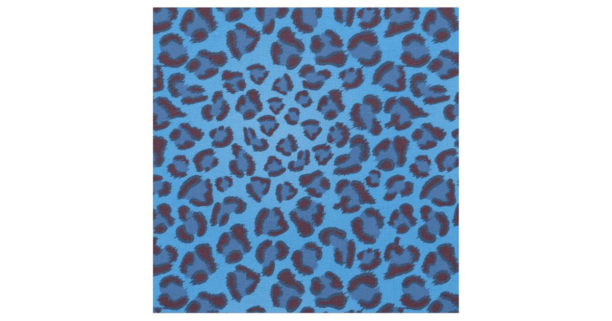 blue leopard texture pattern fabric | Zazzle