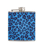 blue leopard texture pattern flask
