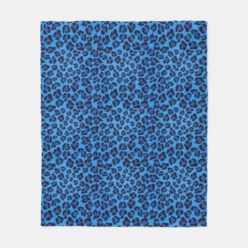 blue leopard texture pattern fleece blanket