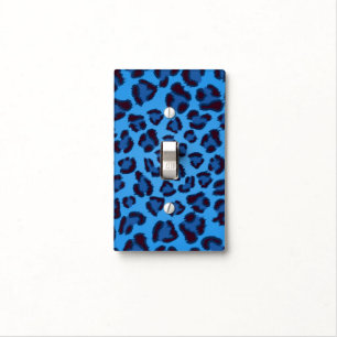 blue leopard texture pattern light switch cover