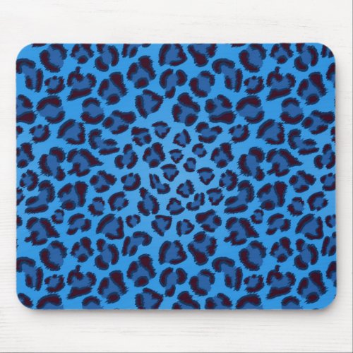 blue leopard texture pattern mouse pad