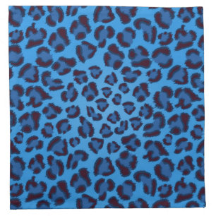 blue leopard texture pattern napkin