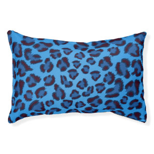 blue leopard texture pattern pet bed