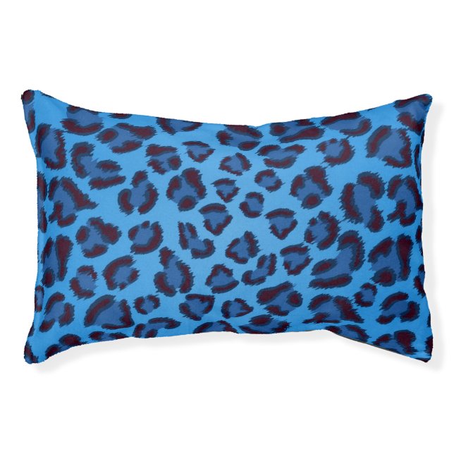 blue leopard texture pattern pet bed (Front)