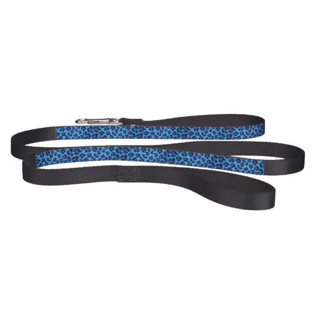 blue leopard texture pattern pet leash (Full)