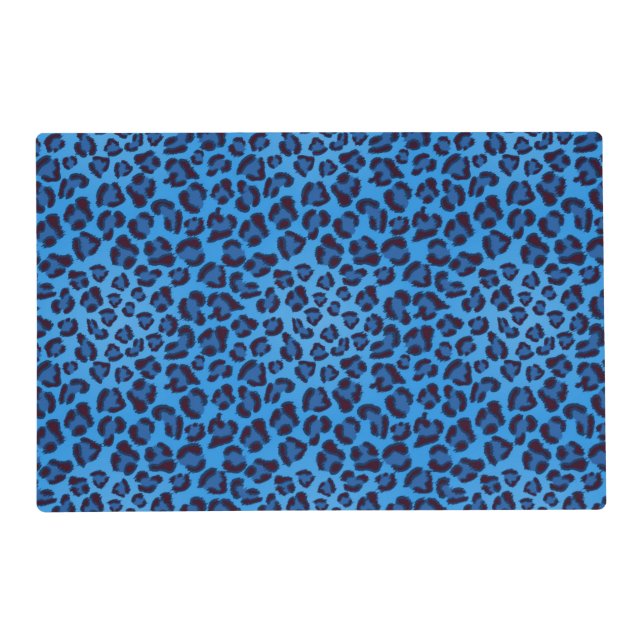 blue leopard texture pattern placemat (Front)