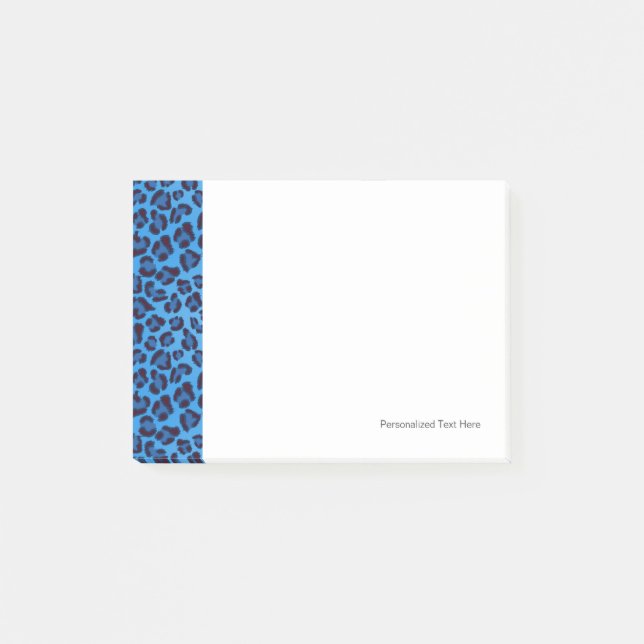 blue leopard texture pattern post-it notes (Front)