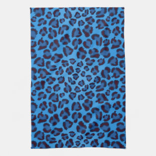 blue leopard texture pattern towel