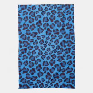 blue leopard texture pattern towel