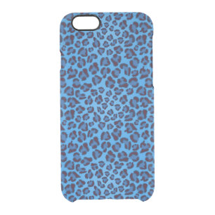 blue leopard texture pattern clear iPhone 6/6S case
