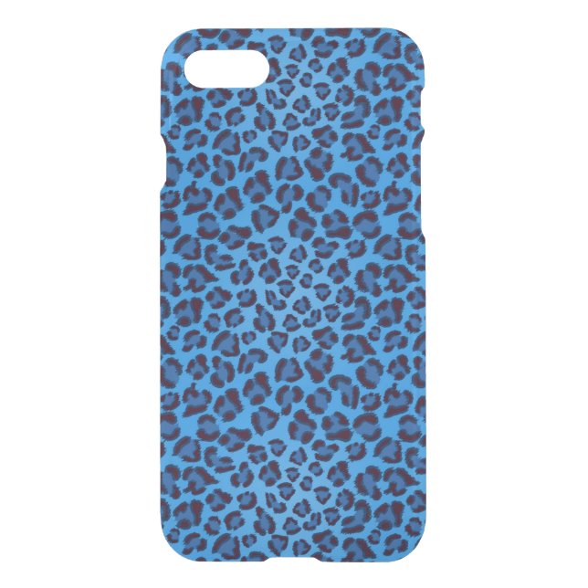 blue leopard texture pattern uncommon iPhone case (Back)