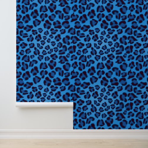 blue leopard texture pattern wallpaper 