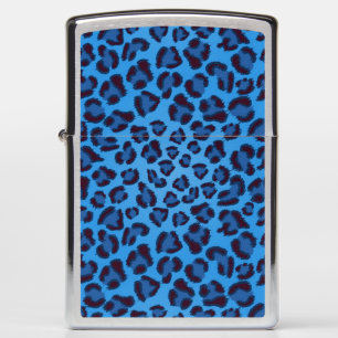 blue leopard texture pattern zippo lighter