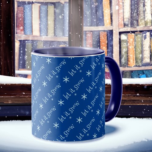 Blue Let It Snow Mug