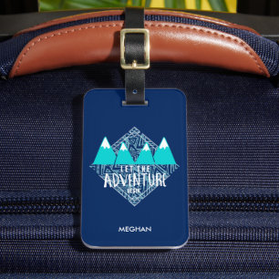 Blue Let the Adventure Begin Luggage Tag