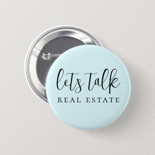 Blue Lets Talk Real Estate Promotional  Button