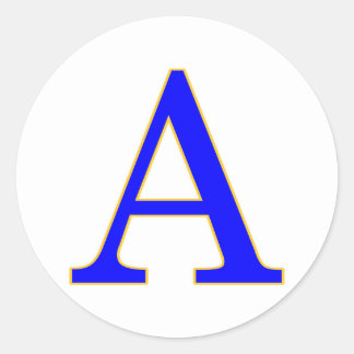 Blue Letter A Sticker