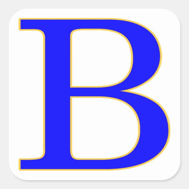 Blue Letter B  Sticker (Front)