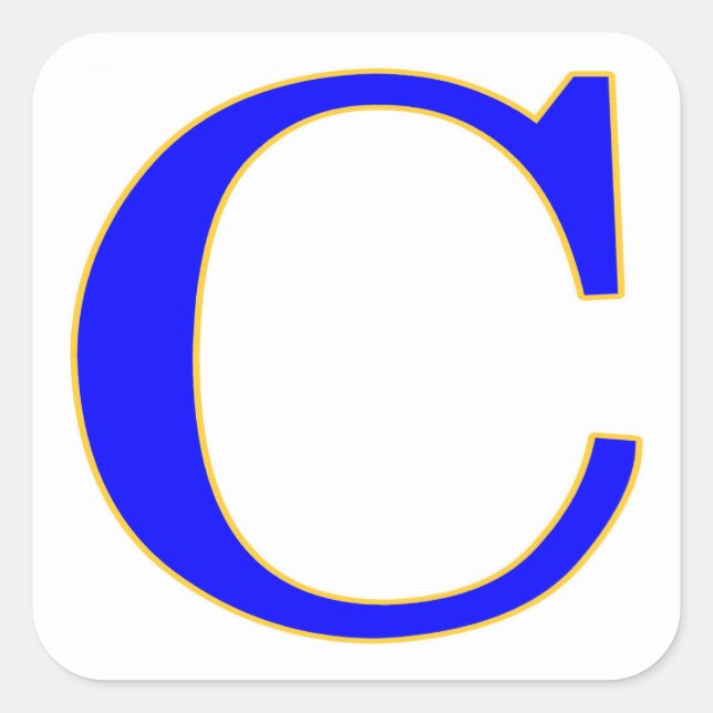 Blue Letter C  Sticker (Front)