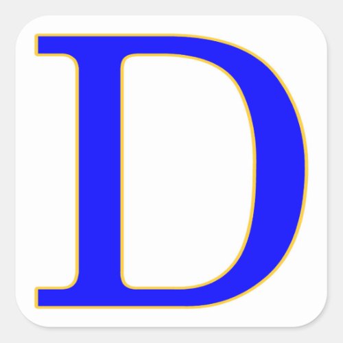 Blue Letter D Sticker