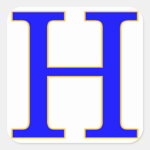 Blue Letter H Sticker
