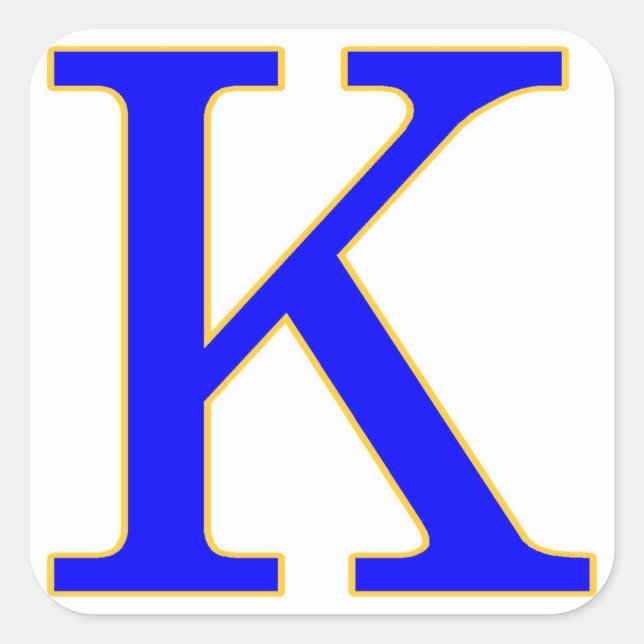 Blue Letter K Sticker (Front)