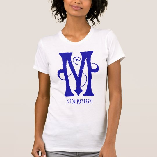 Blue Letter M Art Nouveau Monogram T-Shirt